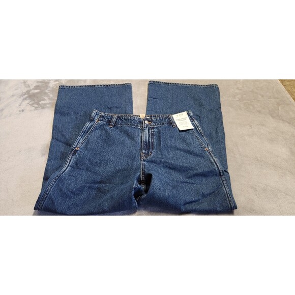 NWT Madewell 26P Blue Wash Wide Sweep Denim Trousers - Picture 1 of 12